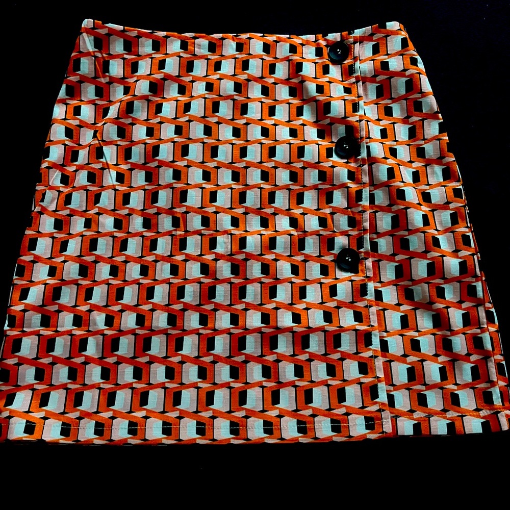 Orange Gingham Mini Skirt
